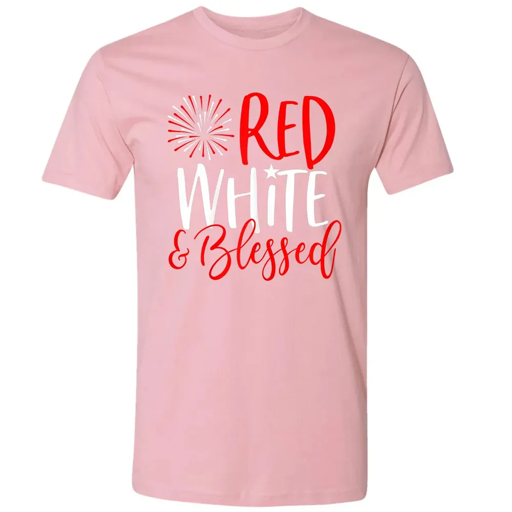 Red White &amp; Blessed  4th of July Cute Patriotic America Premium Unisex T-shirt - 3