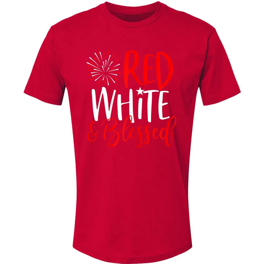 Red White &amp; Blessed  4th of July Cute Patriotic America Premium Unisex T-shirt - 6