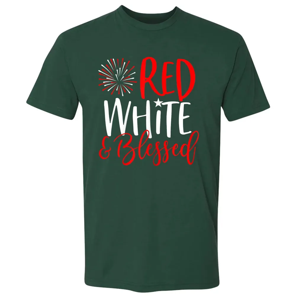 Red White &amp; Blessed  4th of July Cute Patriotic America Premium Unisex T-shirt - 12