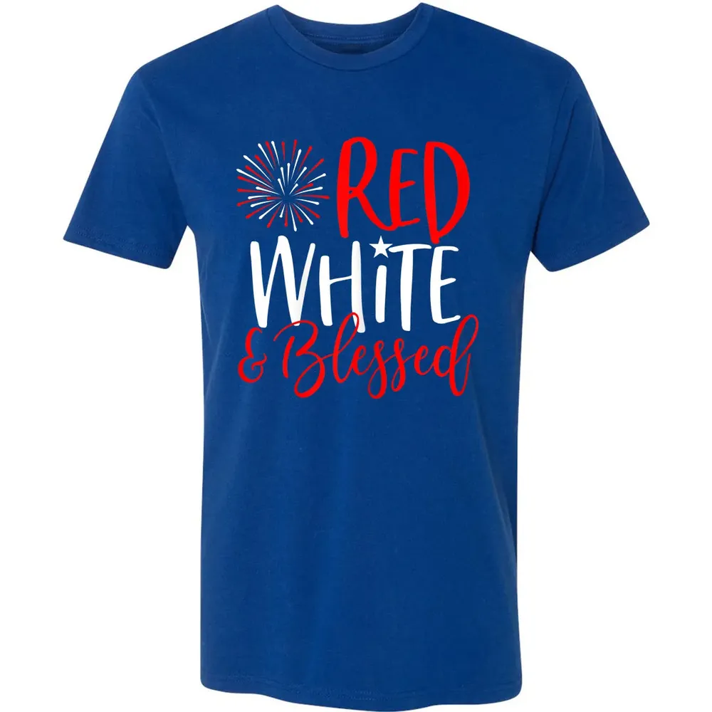 Red White &amp; Blessed  4th of July Cute Patriotic America Premium Unisex T-shirt - 10
