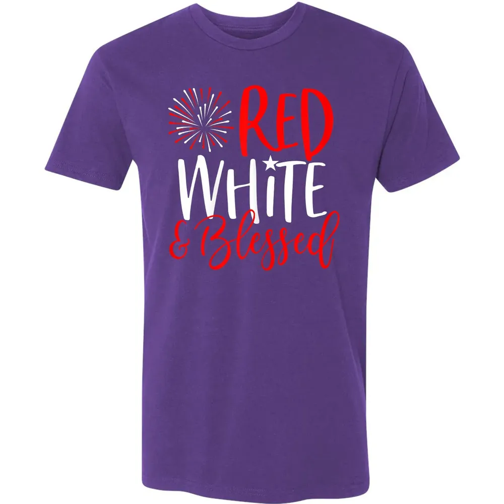 Red White &amp; Blessed  4th of July Cute Patriotic America Premium Unisex T-shirt - 7