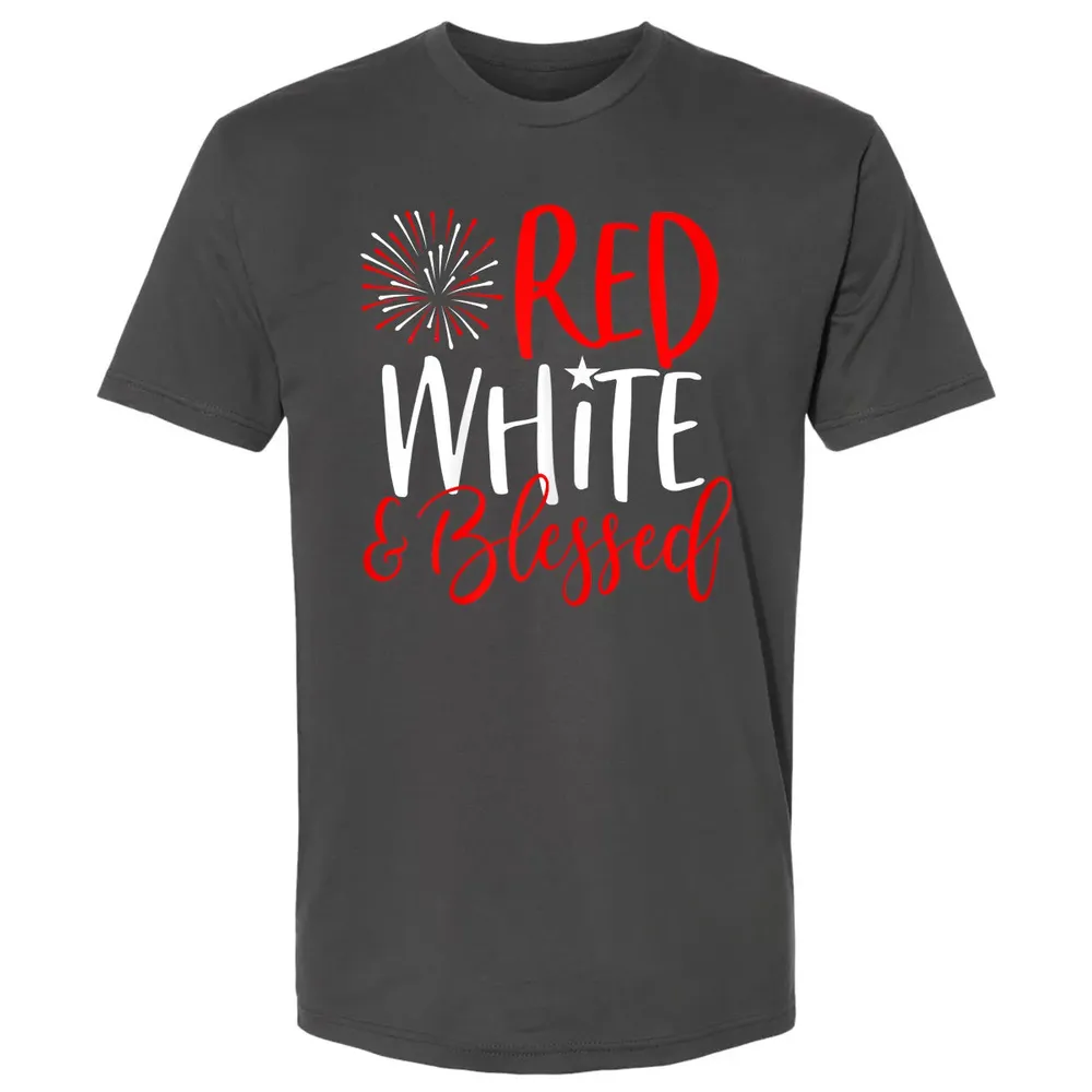 Red White &amp; Blessed  4th of July Cute Patriotic America Premium Unisex T-shirt - 8