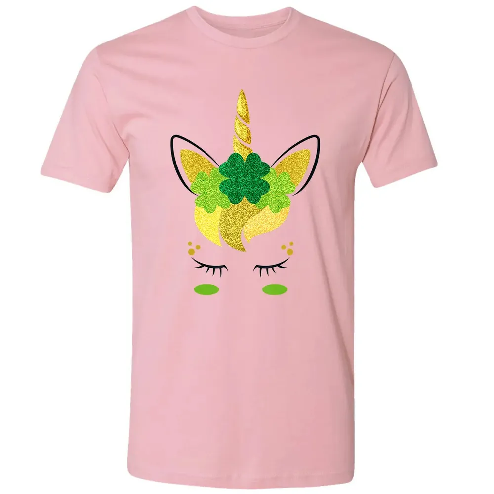 Unicorn Face St Patrick's Day Irish Girls Kids Premium Unisex T-shirt - 3