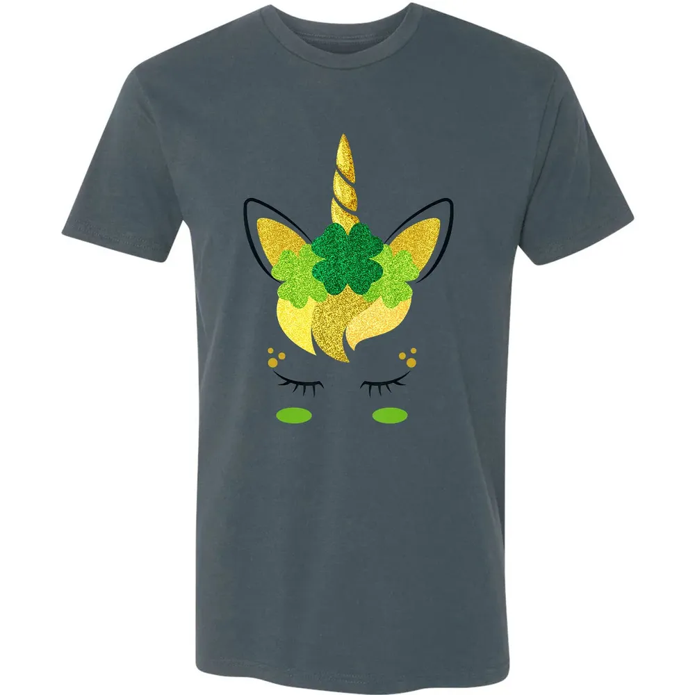 Unicorn Face St Patrick's Day Irish Girls Kids Premium Unisex T-shirt - 14