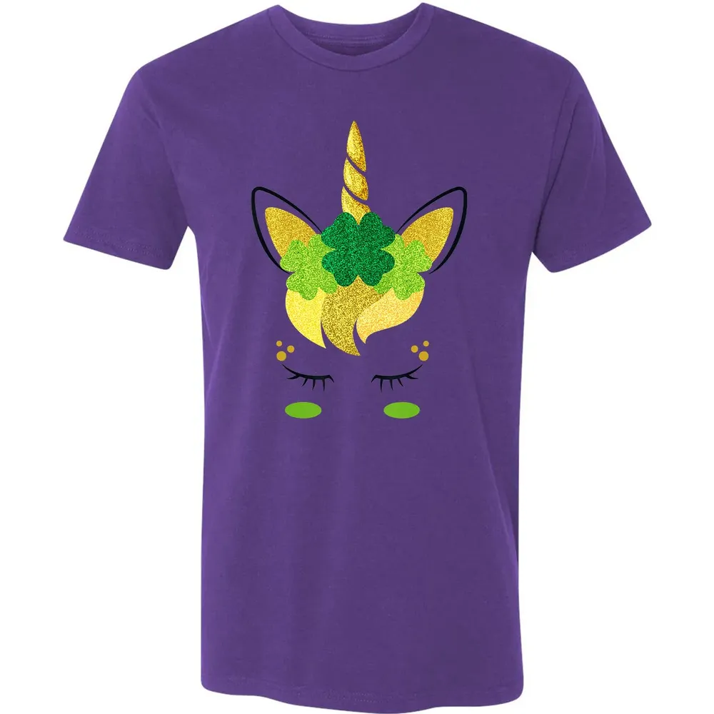 Unicorn Face St Patrick's Day Irish Girls Kids Premium Unisex T-shirt - 7