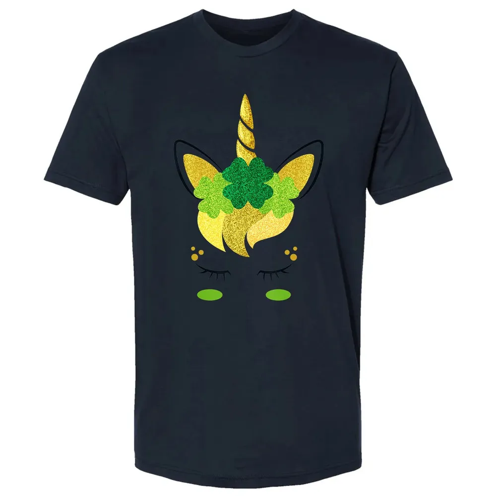 Unicorn Face St Patrick's Day Irish Girls Kids Premium Unisex T-shirt - 13