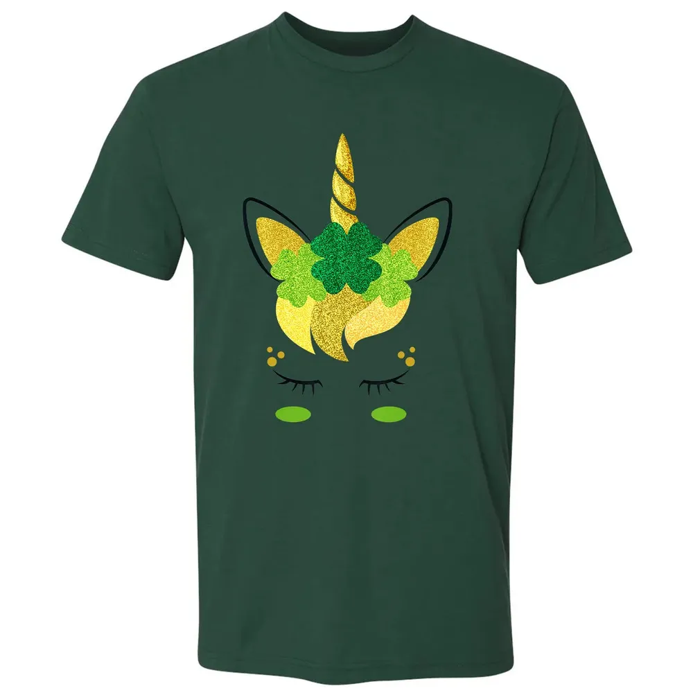 Unicorn Face St Patrick's Day Irish Girls Kids Premium Unisex T-shirt - 12