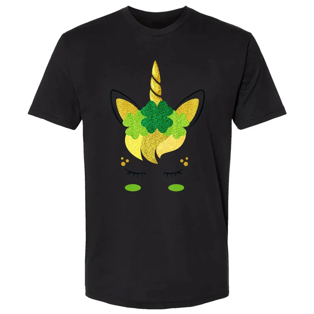 Unicorn Face St Patrick's Day Irish Girls Kids Premium Unisex T-shirt - 15