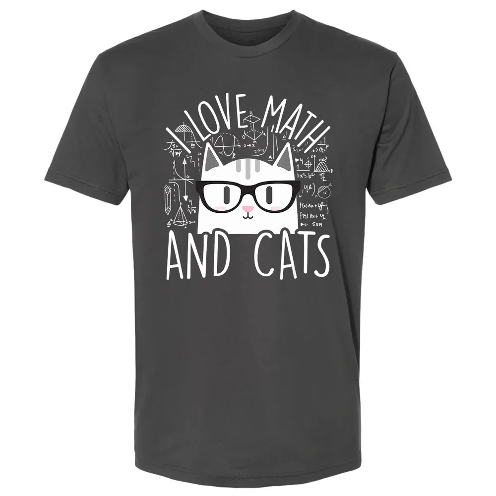 I Love Math And Cats  Funny Cat Lover Gift Premium Unisex T-shirt - 8