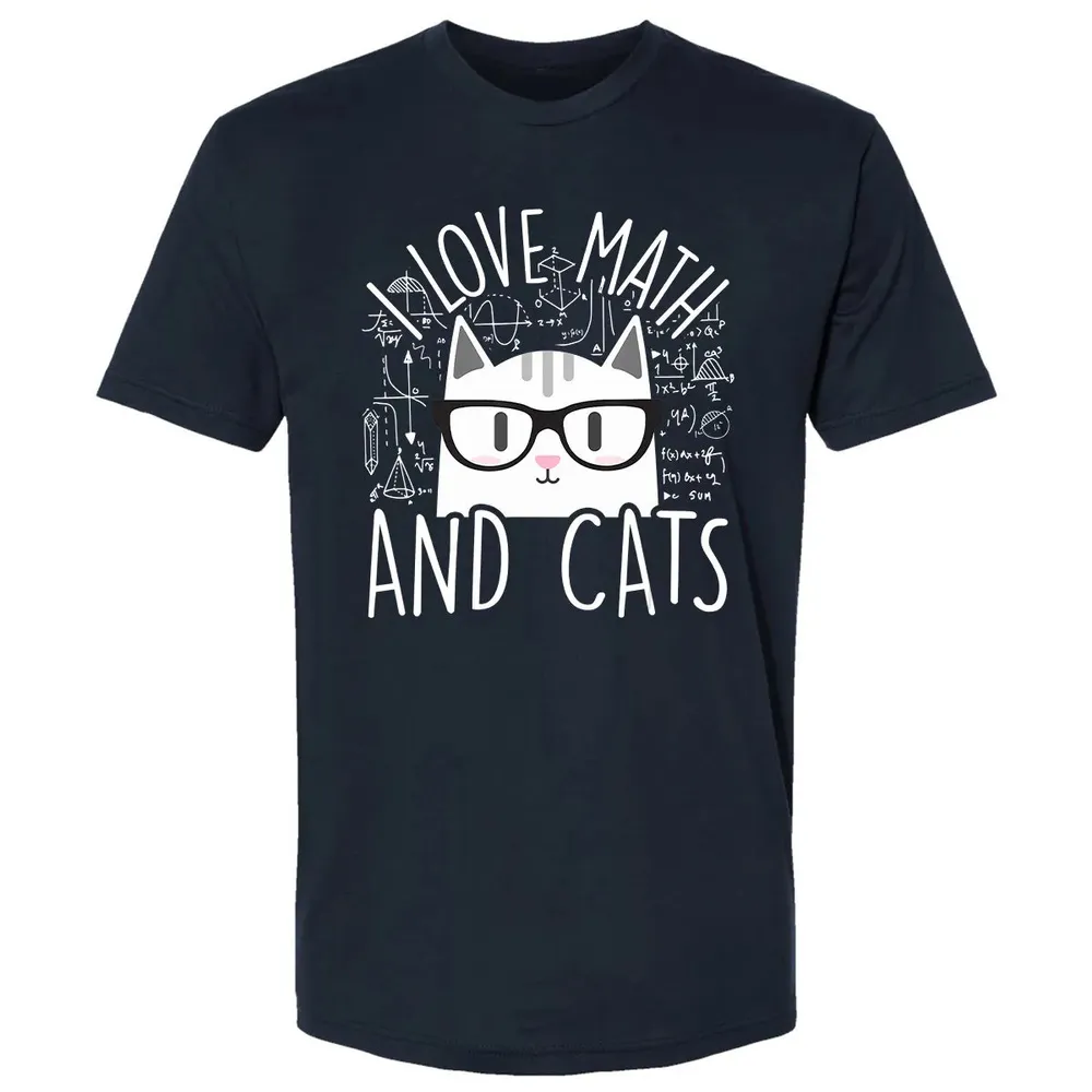 I Love Math And Cats  Funny Cat Lover Gift Premium Unisex T-shirt - 2