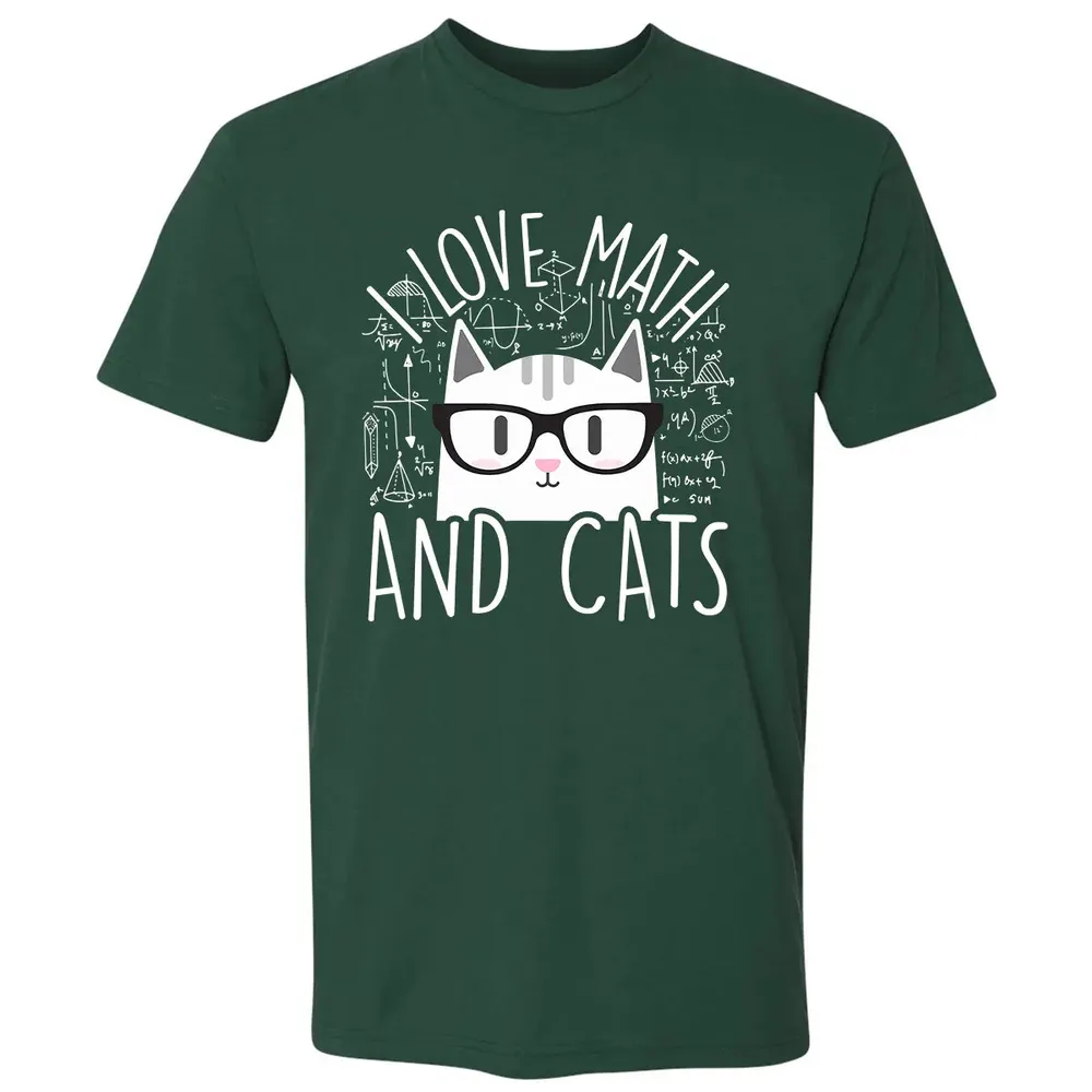 I Love Math And Cats  Funny Cat Lover Gift Premium Unisex T-shirt - 12