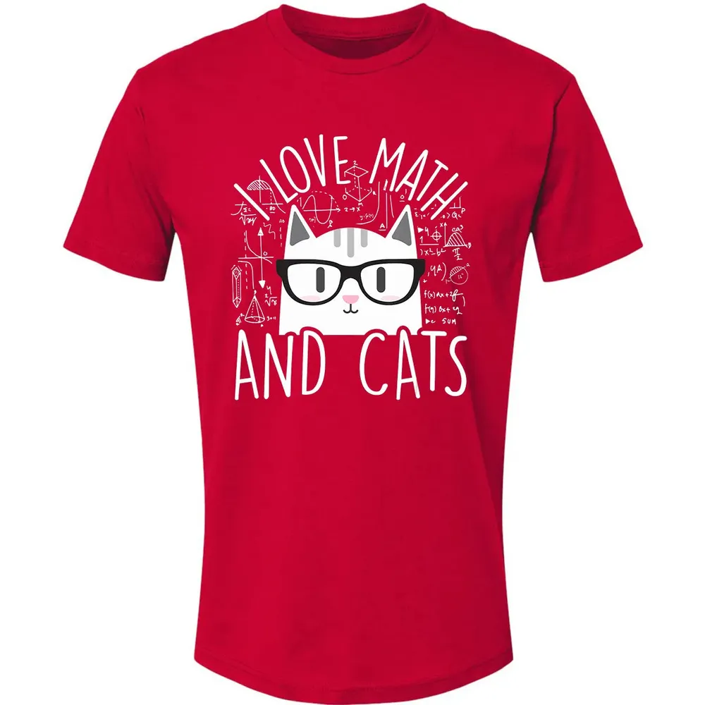 I Love Math And Cats  Funny Cat Lover Gift Premium Unisex T-shirt - 6