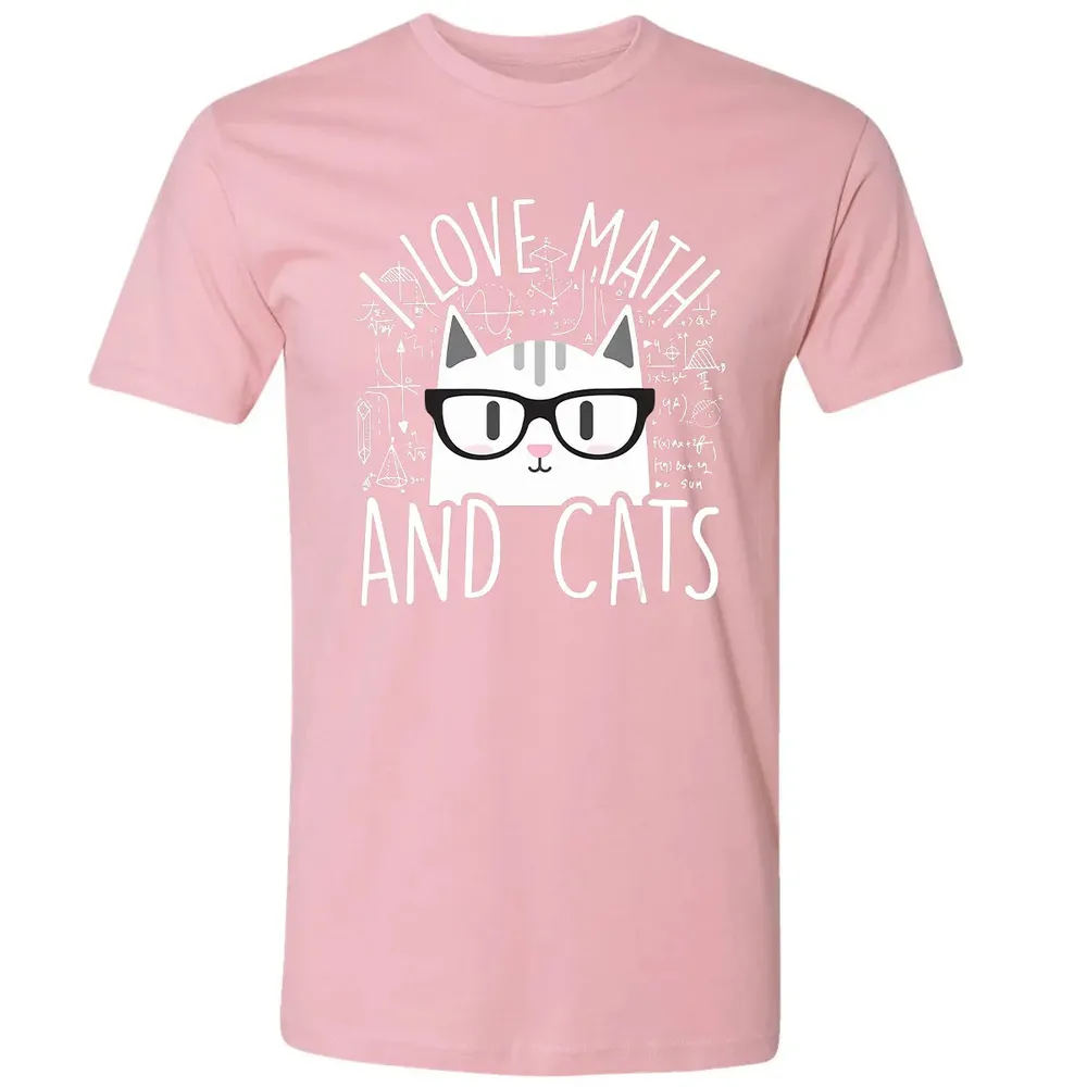 I Love Math And Cats  Funny Cat Lover Gift Premium Unisex T-shirt - 3