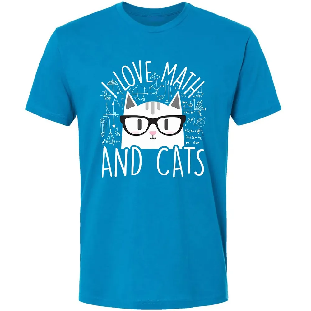 I Love Math And Cats  Funny Cat Lover Gift Premium Unisex T-shirt - 15