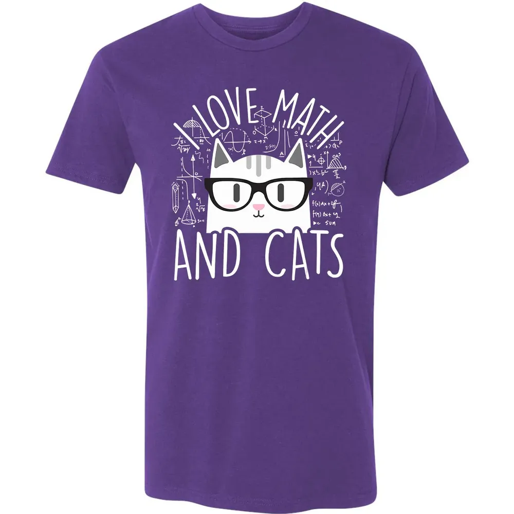 I Love Math And Cats  Funny Cat Lover Gift Premium Unisex T-shirt - 7