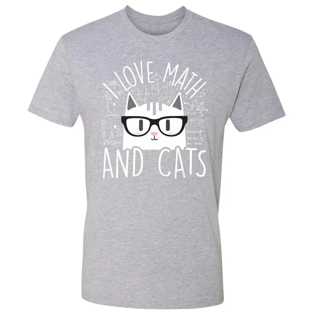 I Love Math And Cats  Funny Cat Lover Gift Premium Unisex T-shirt - 9