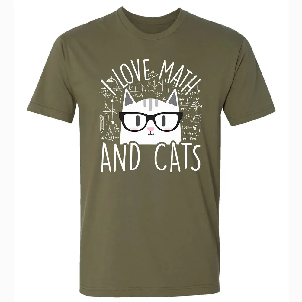 I Love Math And Cats  Funny Cat Lover Gift Premium Unisex T-shirt - 5