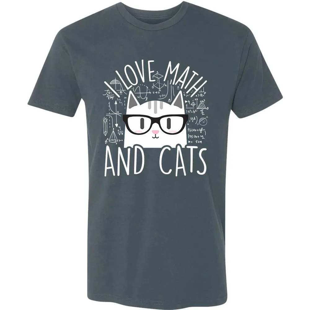 I Love Math And Cats  Funny Cat Lover Gift Premium Unisex T-shirt - 14