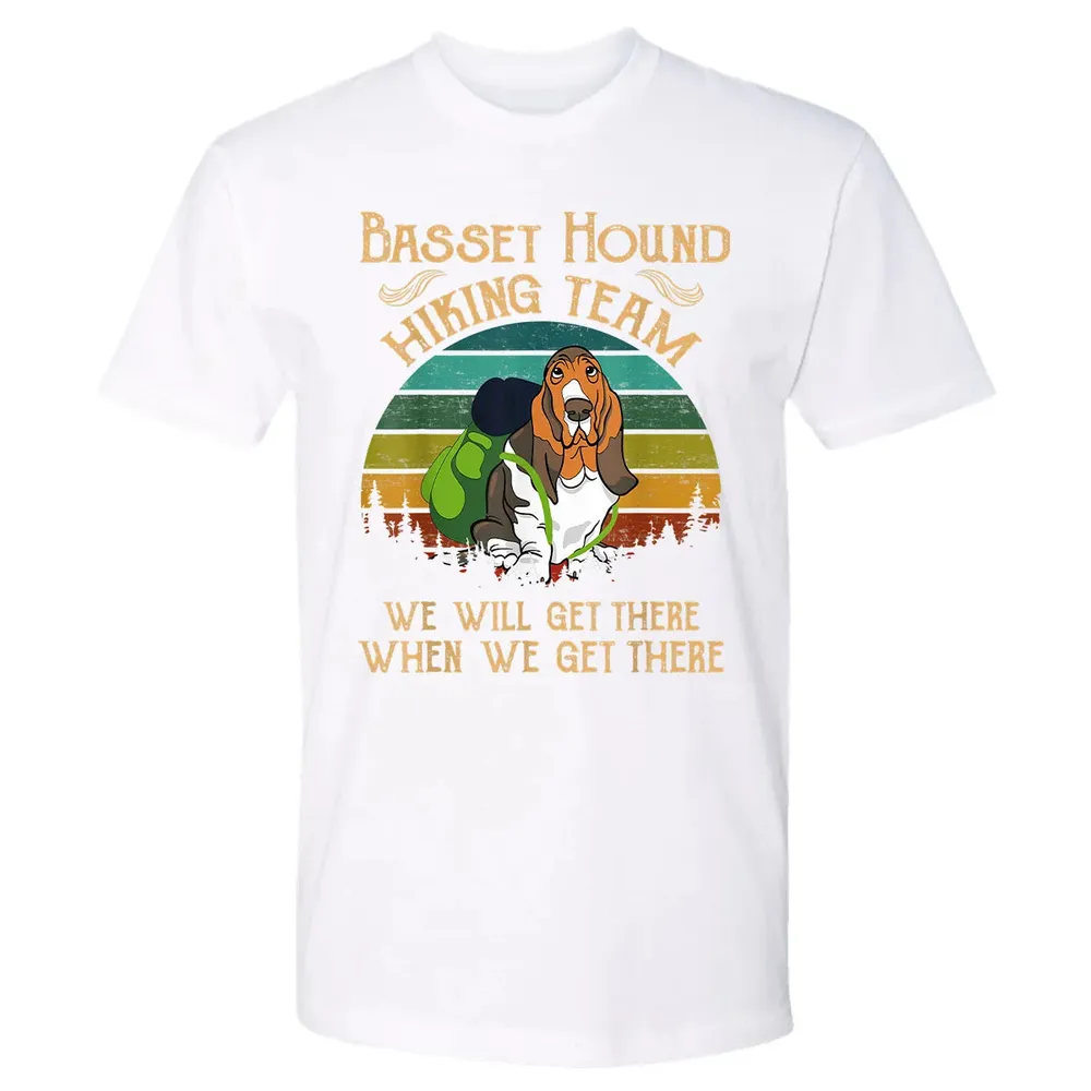 Basset Hound Hiking Team We Will Get There Vintage Premium Unisex T-shirt - 4