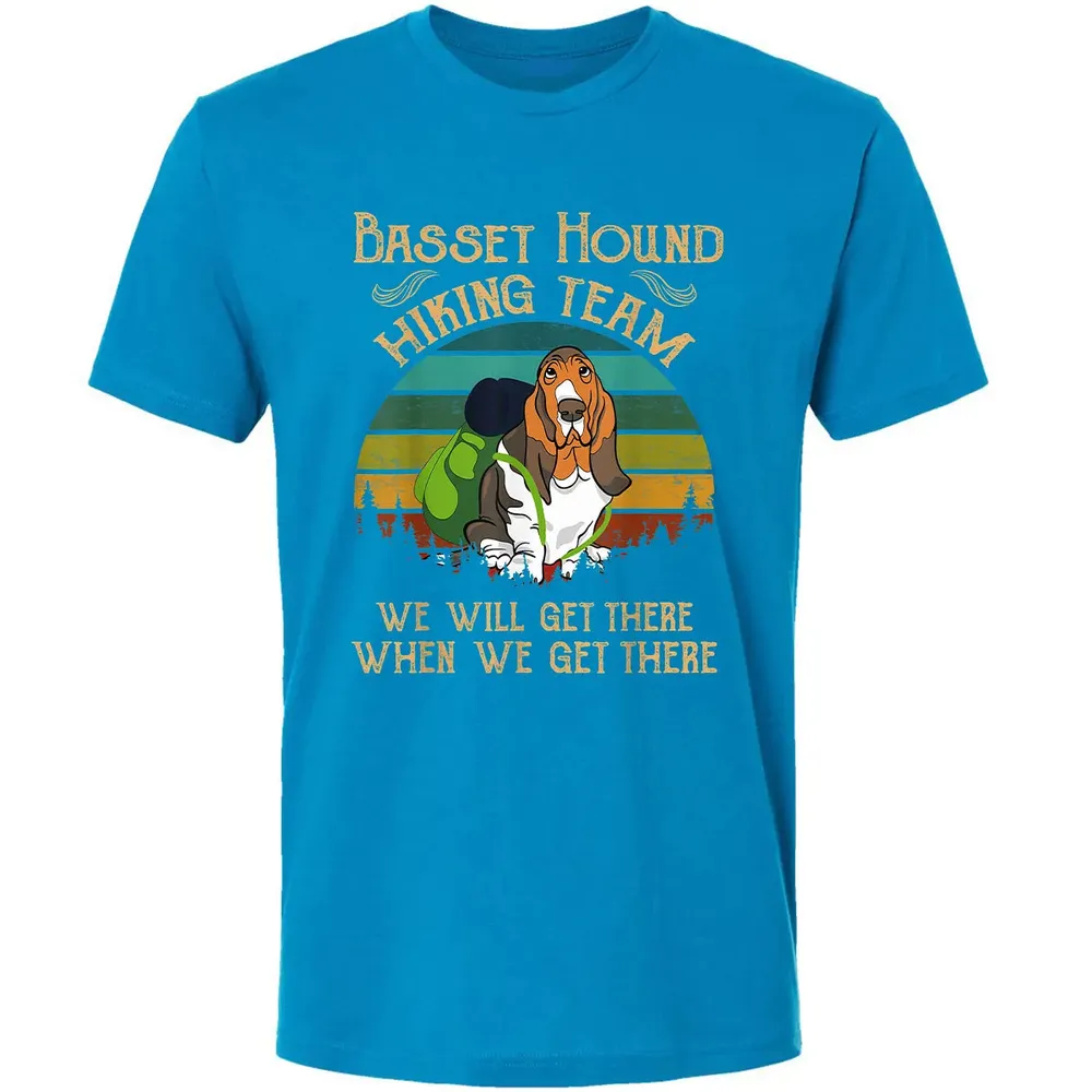 Basset Hound Hiking Team We Will Get There Vintage Premium Unisex T-shirt - 15