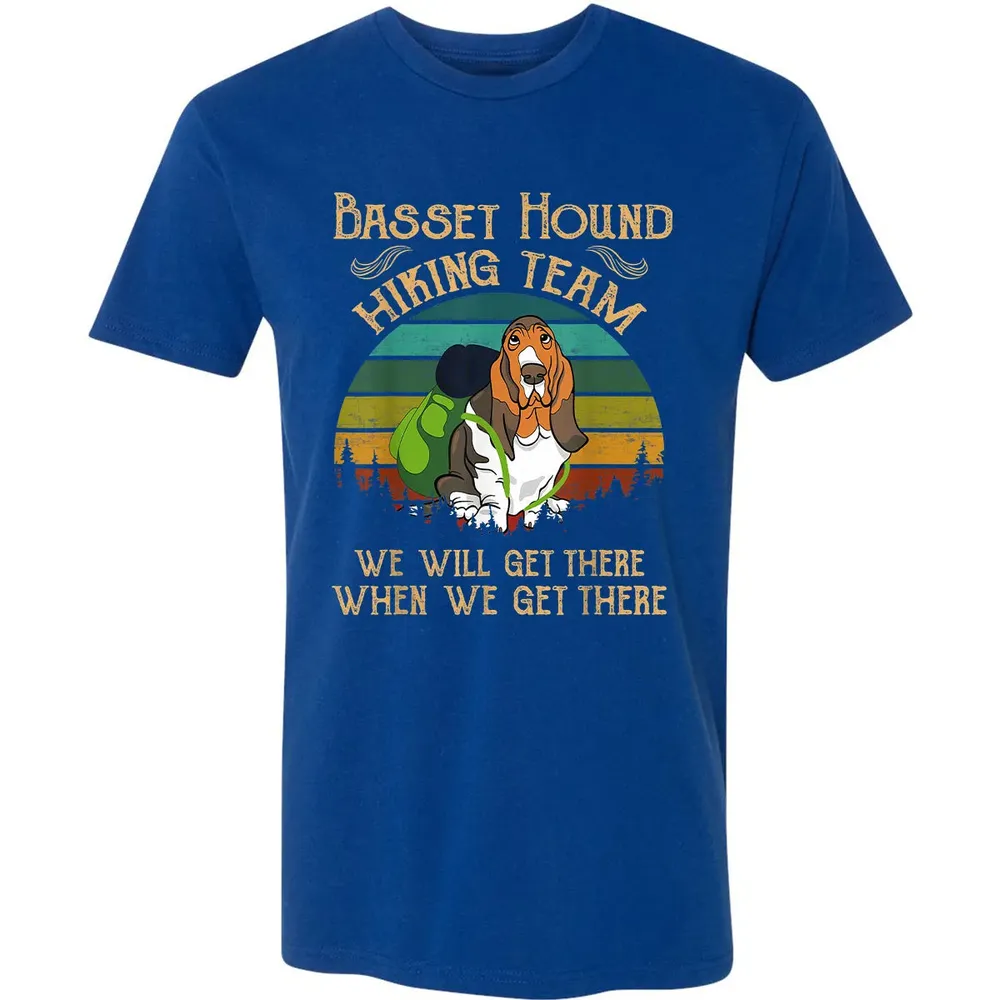 Basset Hound Hiking Team We Will Get There Vintage Premium Unisex T-shirt - 10