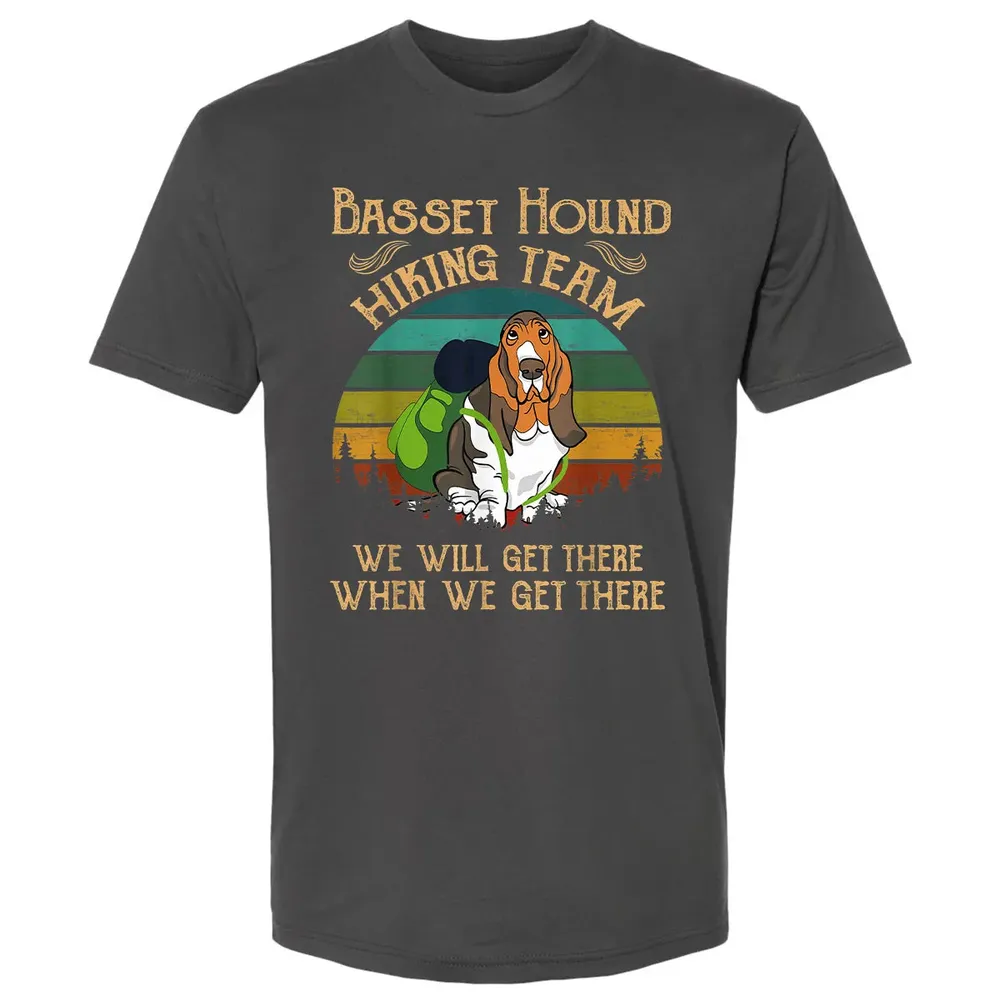 Basset Hound Hiking Team We Will Get There Vintage Premium Unisex T-shirt - 8