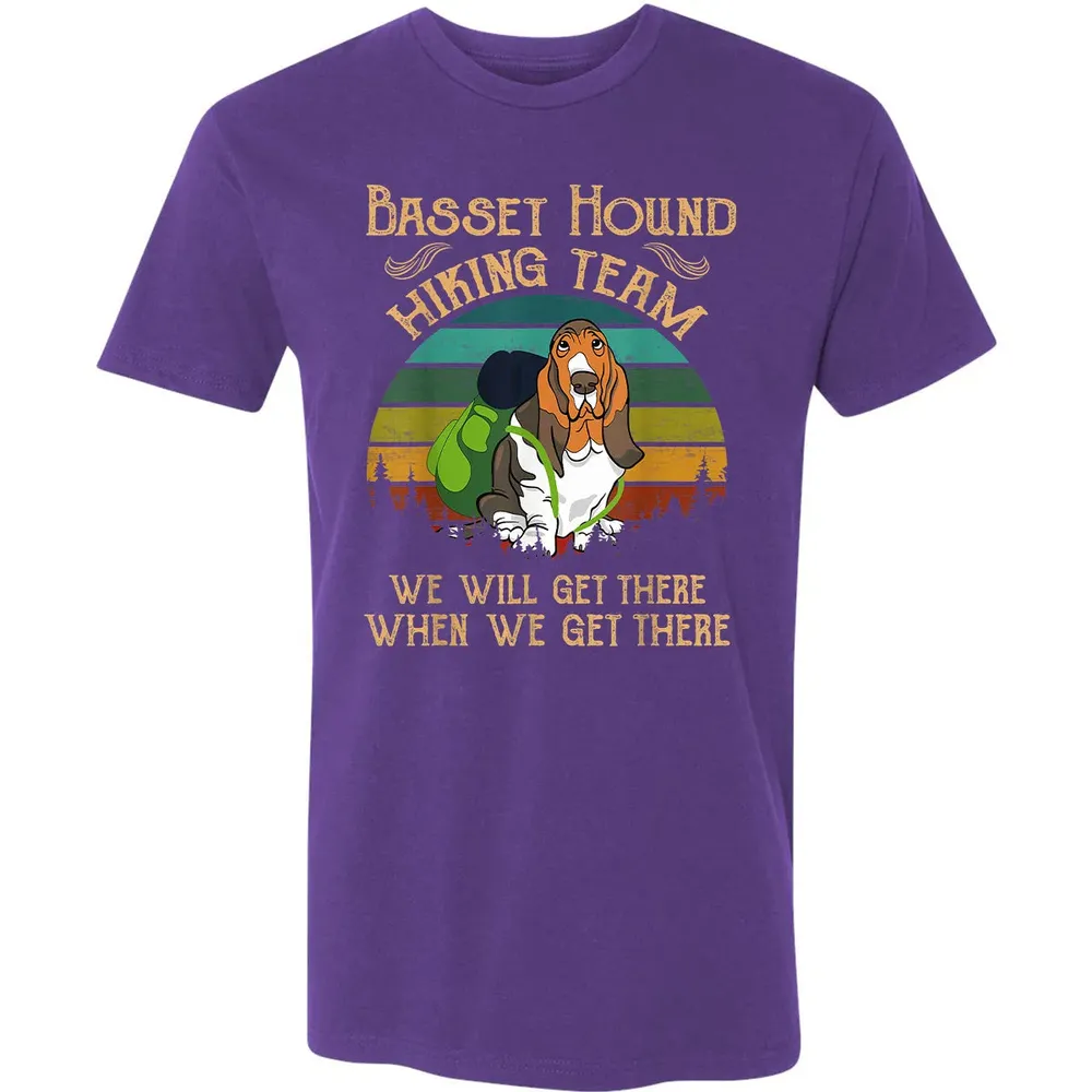 Basset Hound Hiking Team We Will Get There Vintage Premium Unisex T-shirt - 7