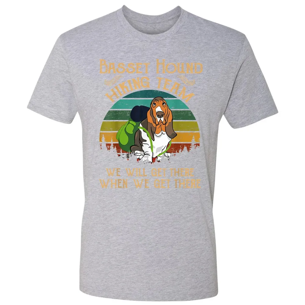 Basset Hound Hiking Team We Will Get There Vintage Premium Unisex T-shirt - 9