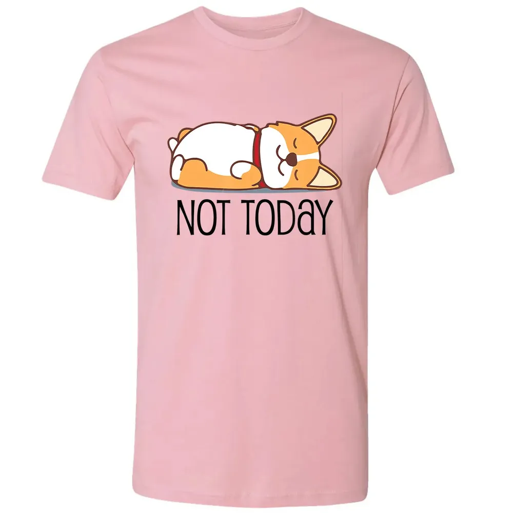 Cute Corgi Gift Funny Dog Lover Not Today Lazy Animal Premium Unisex T-shirt - 3