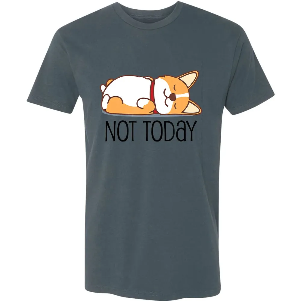 Cute Corgi Gift Funny Dog Lover Not Today Lazy Animal Premium Unisex T-shirt - 14