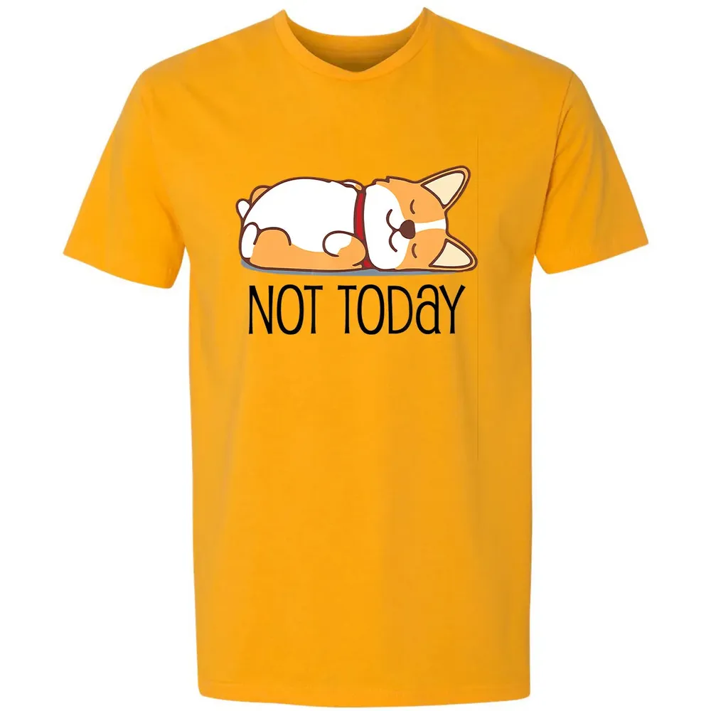 Cute Corgi Gift Funny Dog Lover Not Today Lazy Animal Premium Unisex T-shirt - 11