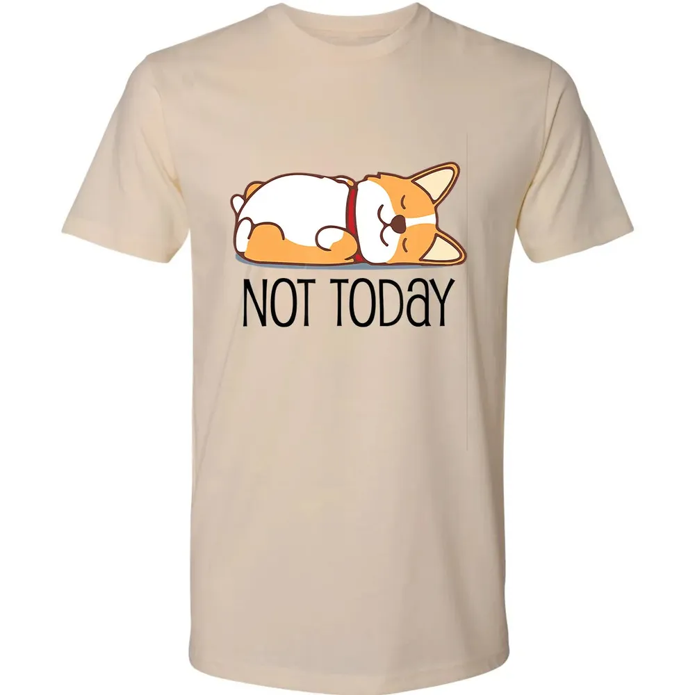 Cute Corgi Gift Funny Dog Lover Not Today Lazy Animal Premium Unisex T-shirt - 2