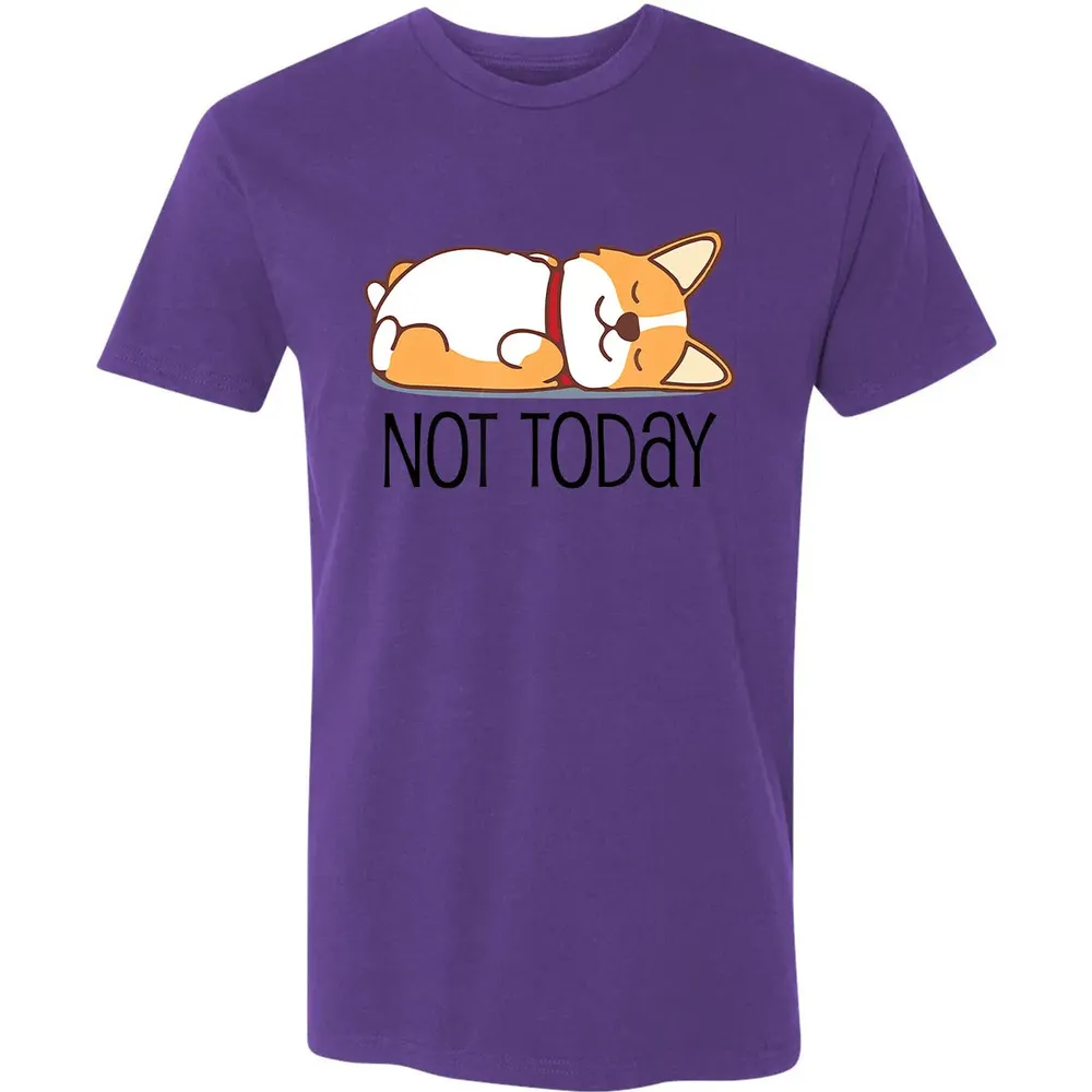 Cute Corgi Gift Funny Dog Lover Not Today Lazy Animal Premium Unisex T-shirt - 7