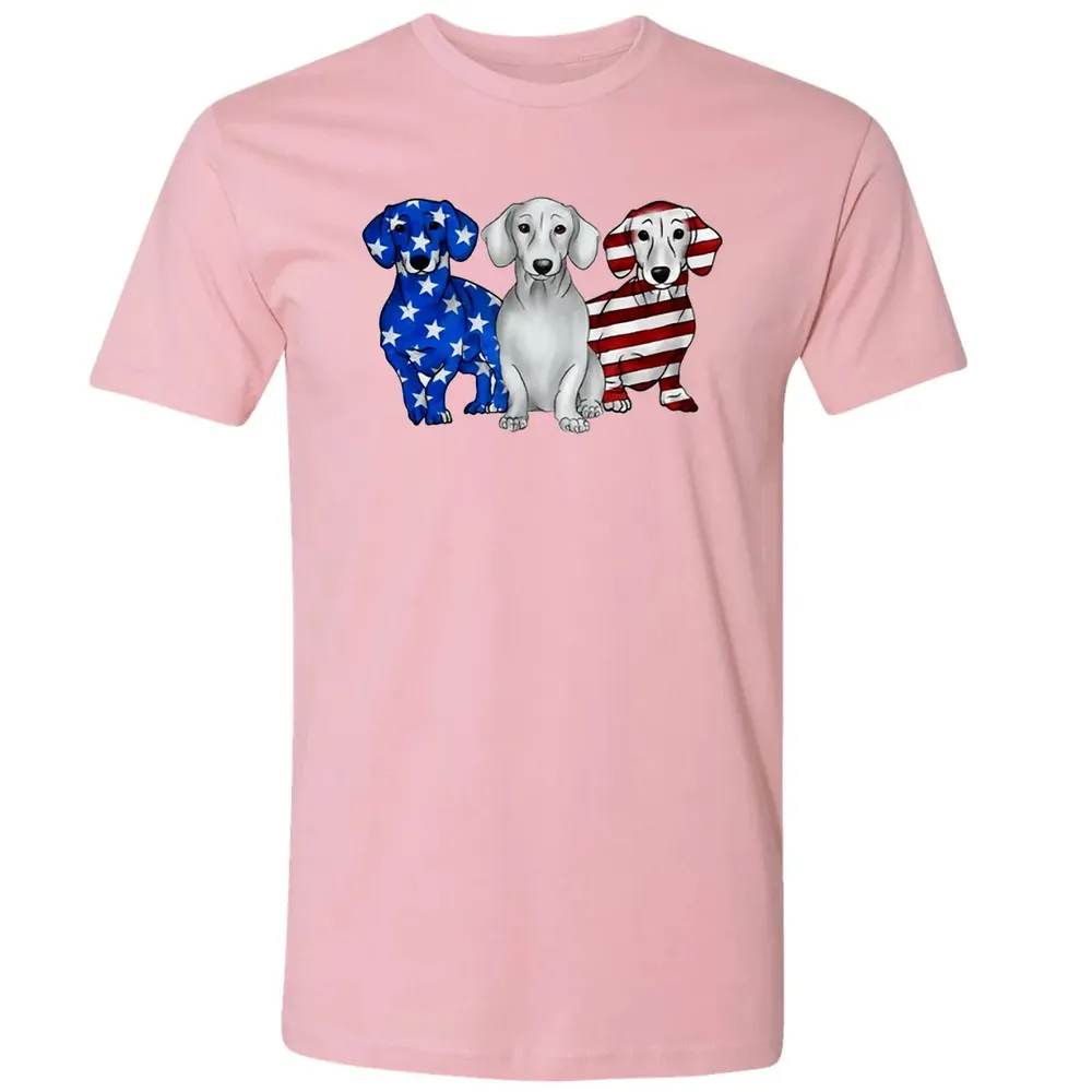 Dachshund American Flag Premium Unisex T-shirt - 3
