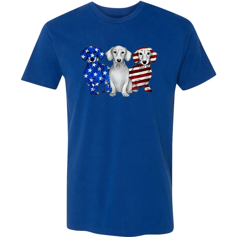 Dachshund American Flag Premium Unisex T-shirt - 10