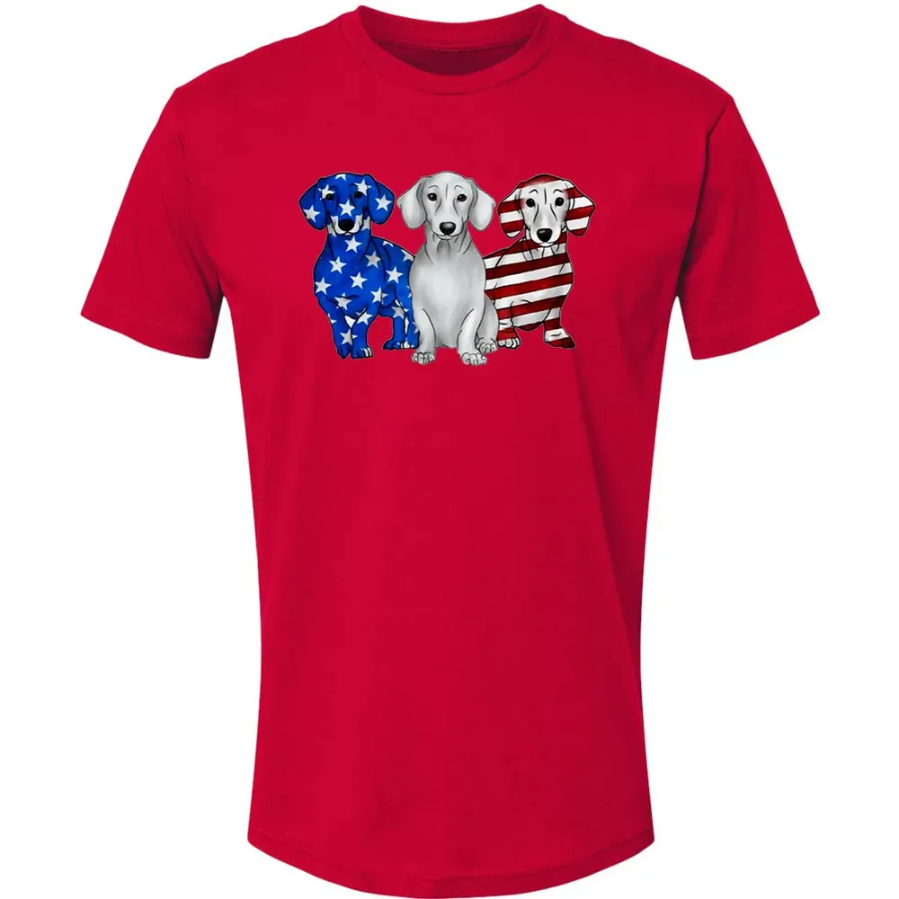 Dachshund American Flag Premium Unisex T-shirt - 6