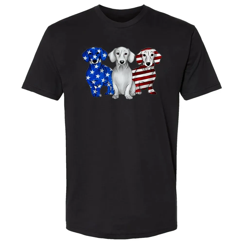 Dachshund American Flag Premium Unisex T-shirt - 15