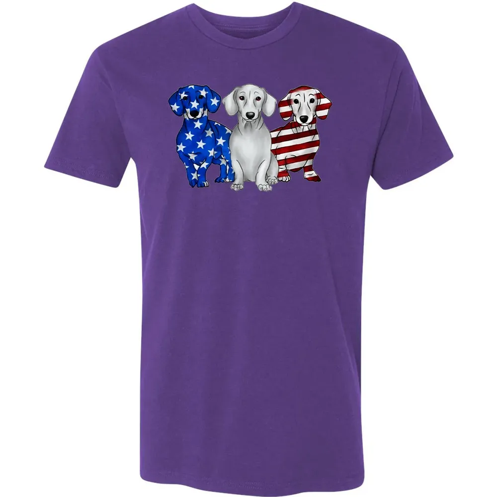 Dachshund American Flag Premium Unisex T-shirt - 7