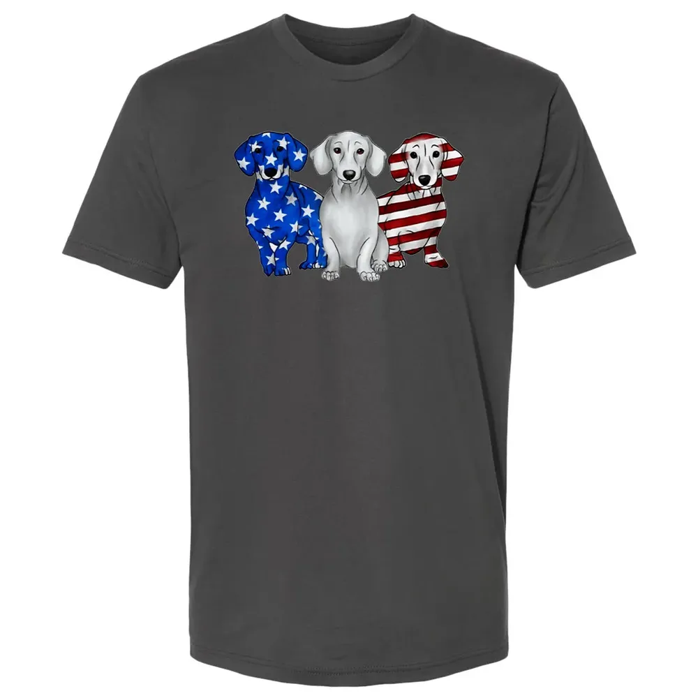 Dachshund American Flag Premium Unisex T-shirt - 8