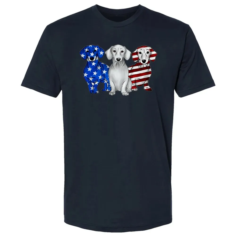 Dachshund American Flag Premium Unisex T-shirt - 13