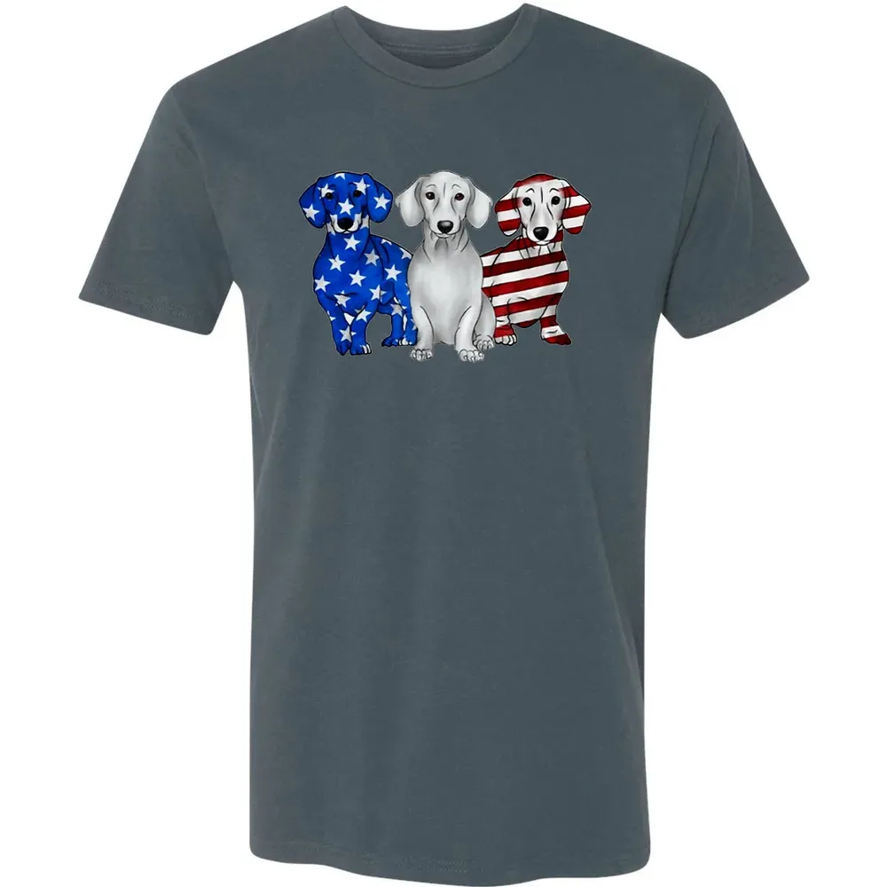 Dachshund American Flag Premium Unisex T-shirt - 14