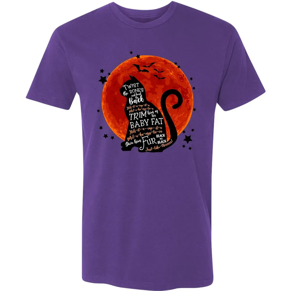 Black Cat Halloween Moon Premium Unisex T-shirt - 7