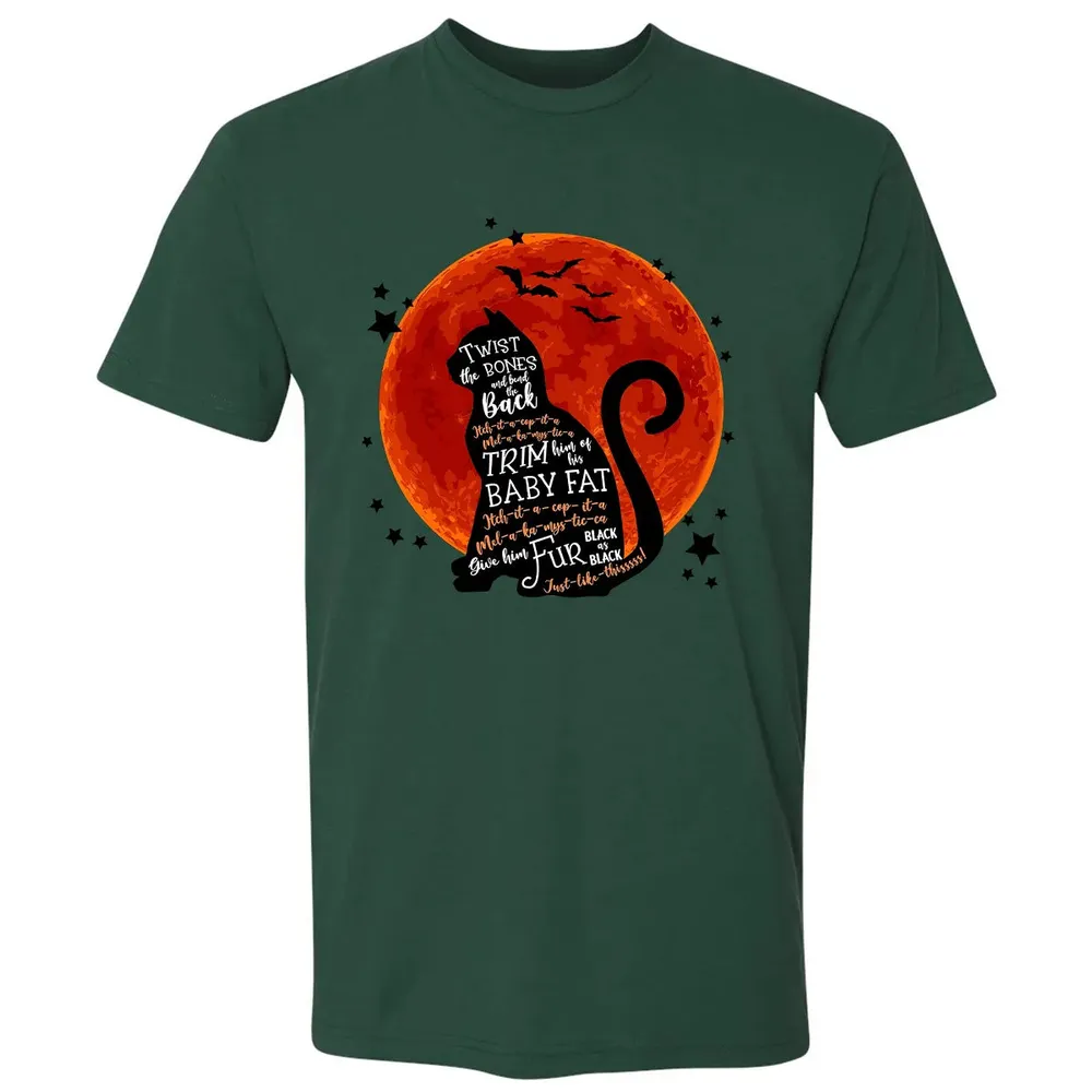Black Cat Halloween Moon Premium Unisex T-shirt - 12