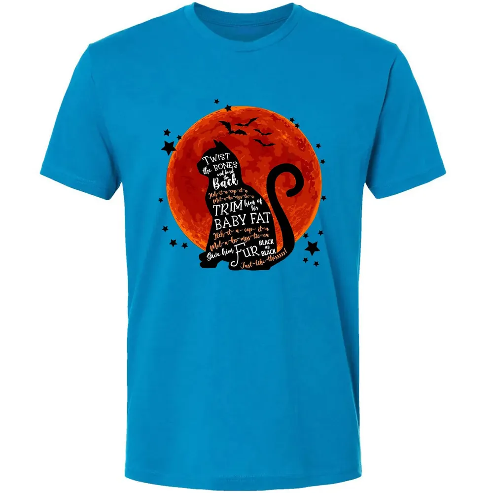 Black Cat Halloween Moon Premium Unisex T-shirt - 4