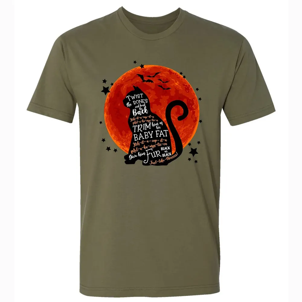 Black Cat Halloween Moon Premium Unisex T-shirt - 5