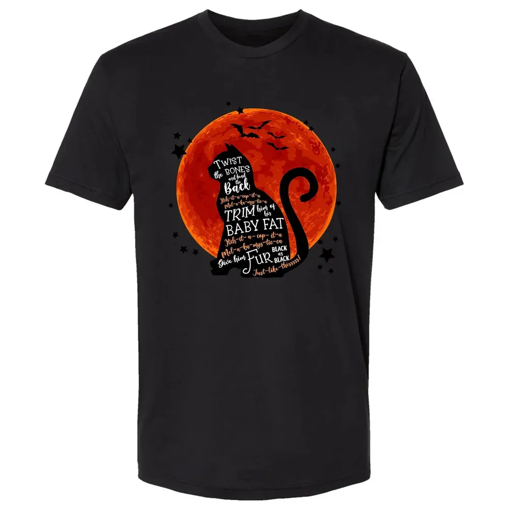 Black Cat Halloween Moon Premium Unisex T-shirt - 15