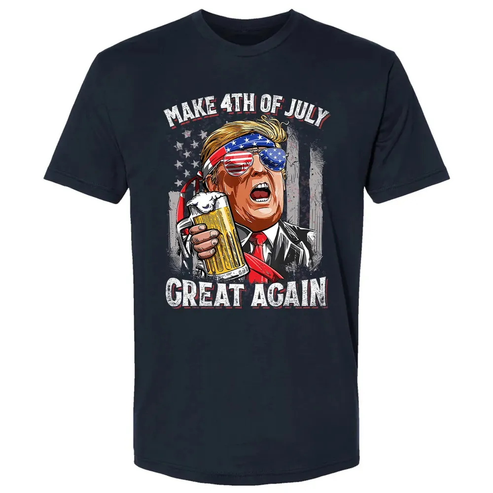 Make 4th of July Great Again  Trump Men Women Beer Premium Unisex T-shirt - 2