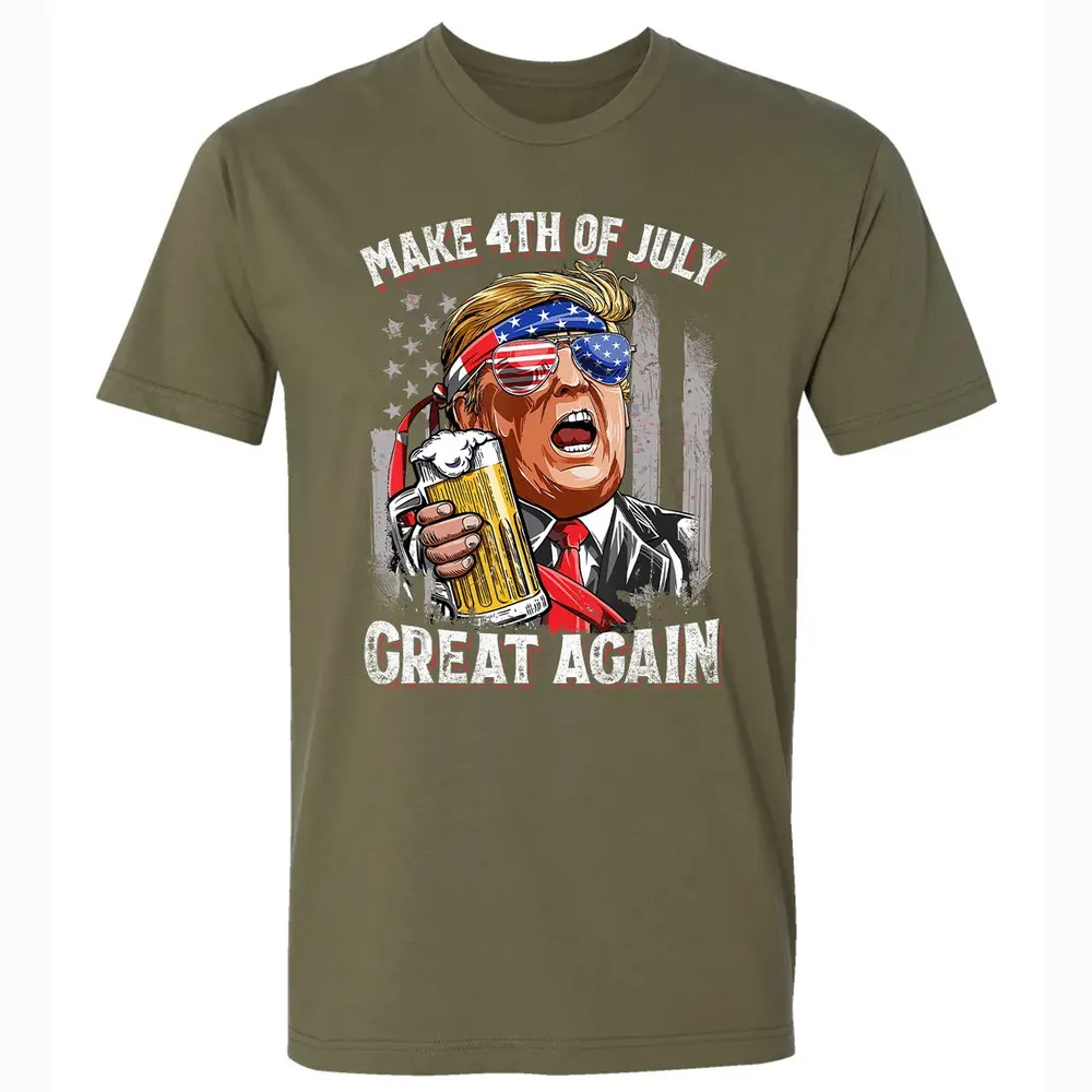Make 4th of July Great Again  Trump Men Women Beer Premium Unisex T-shirt - 5