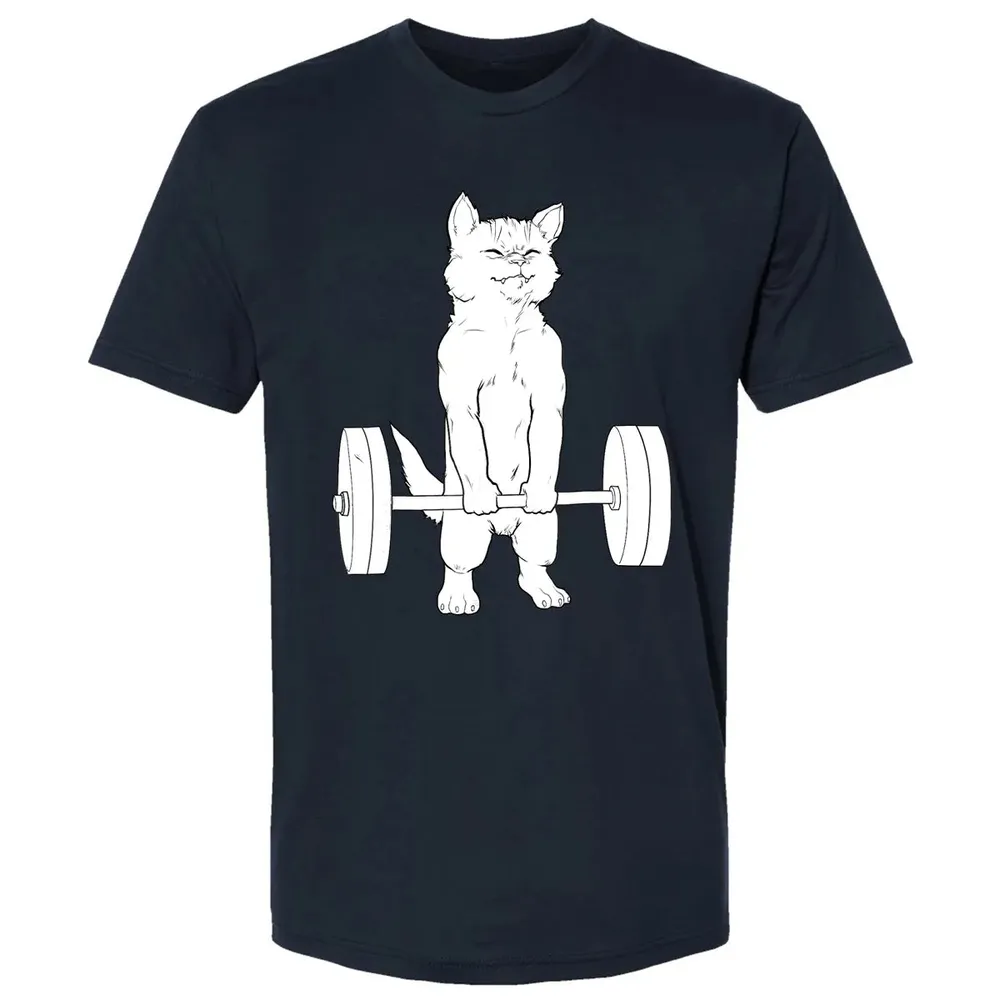 Cat Deadlift Powerlifting Premium Unisex T-shirt - 2