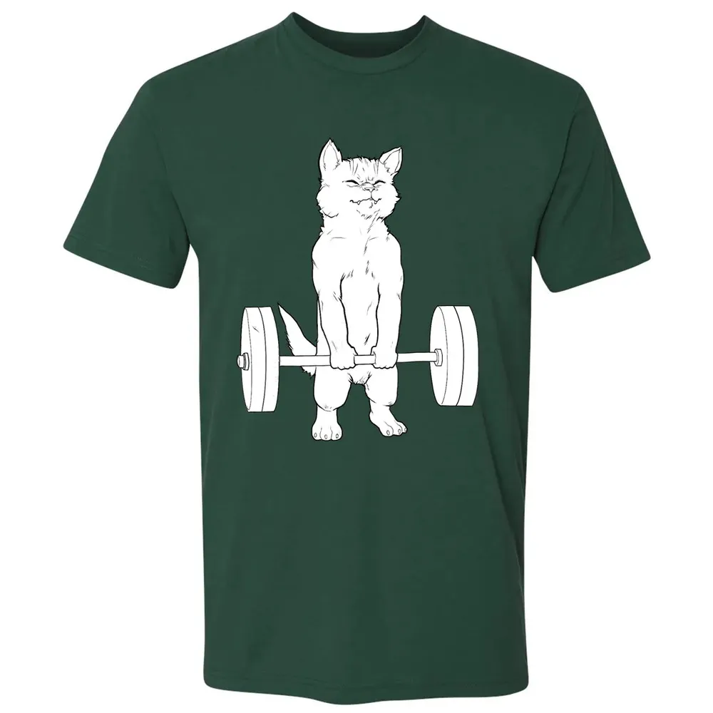 Cat Deadlift Powerlifting Premium Unisex T-shirt - 12